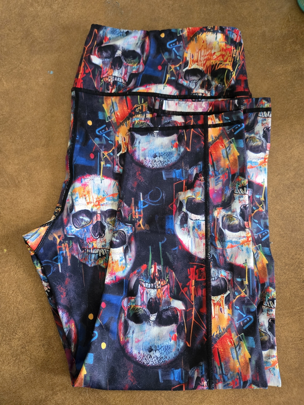 Constantly Varied Gear Colorful Graffiti Skull Leggings